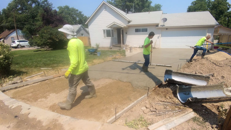 Concrete for New Driveway Being Poured