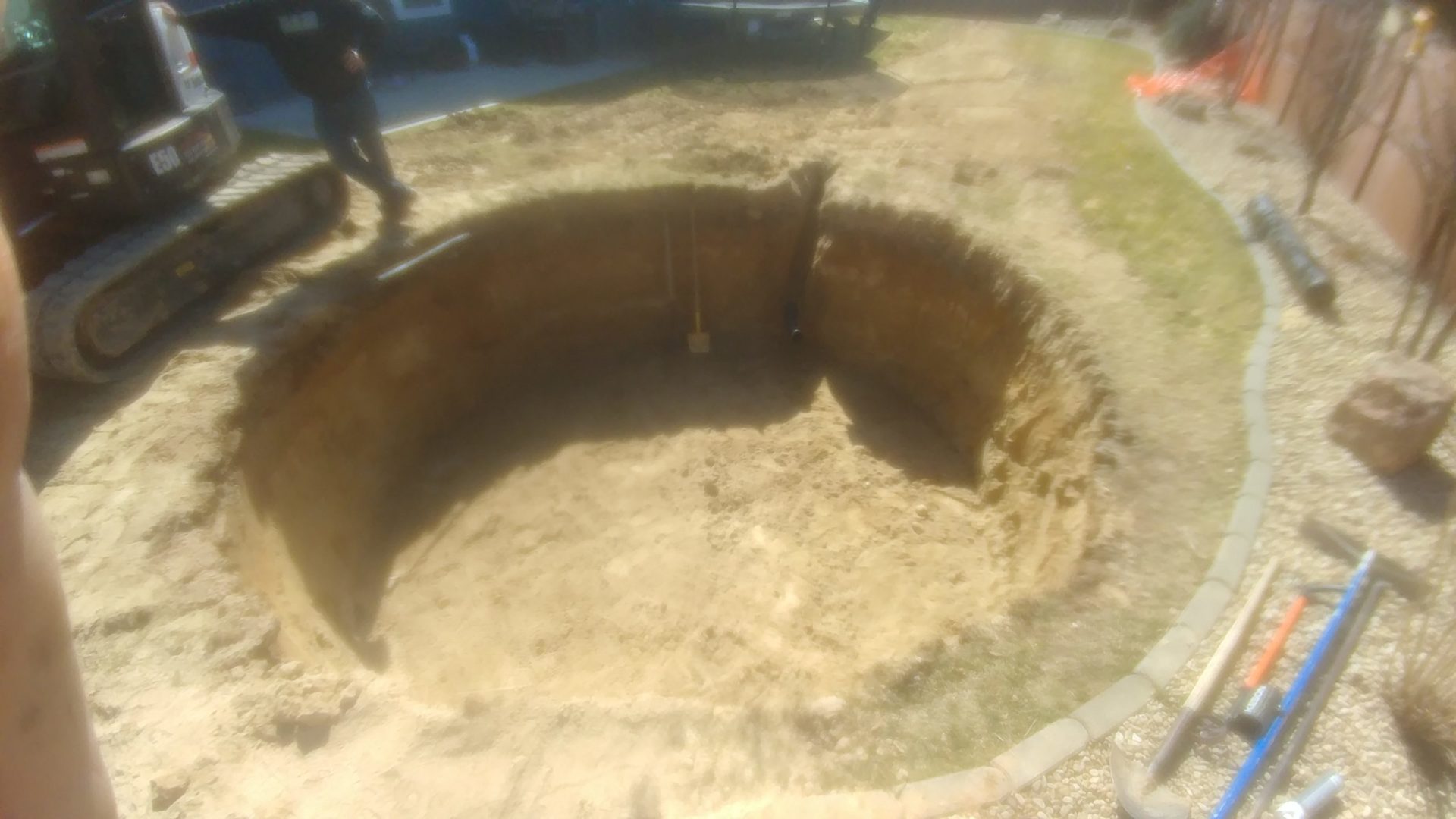 Pit for Dry Well and Sunken Trampoline