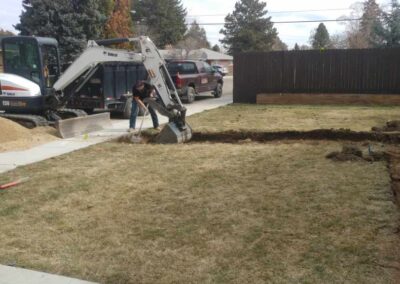 Excavating for a residential walkway