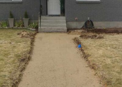 Walkway prepared for concrete