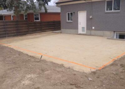 Patio prepped for concrete placement by others.
