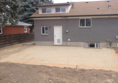 A second view of the patio to be finished by concrete placement