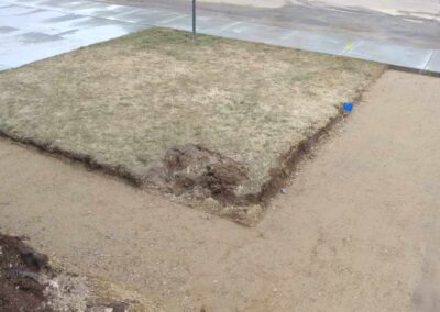 Concrete walkway flatwork prep