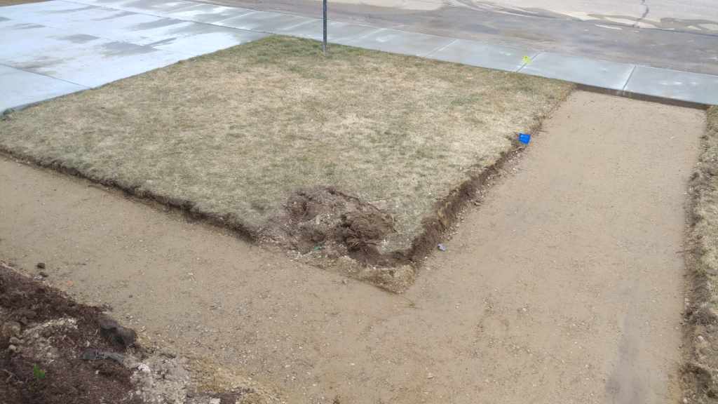 Concrete walkway flatwork prep